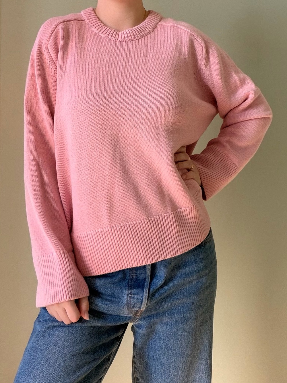 Abercrombie & Fitch Soft Pink Crewneck Sweater